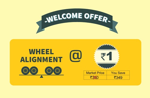 India Desire : Mahindra First Choice Services Welcome Offer- Get Wheel Alignment At Re 1 Only
